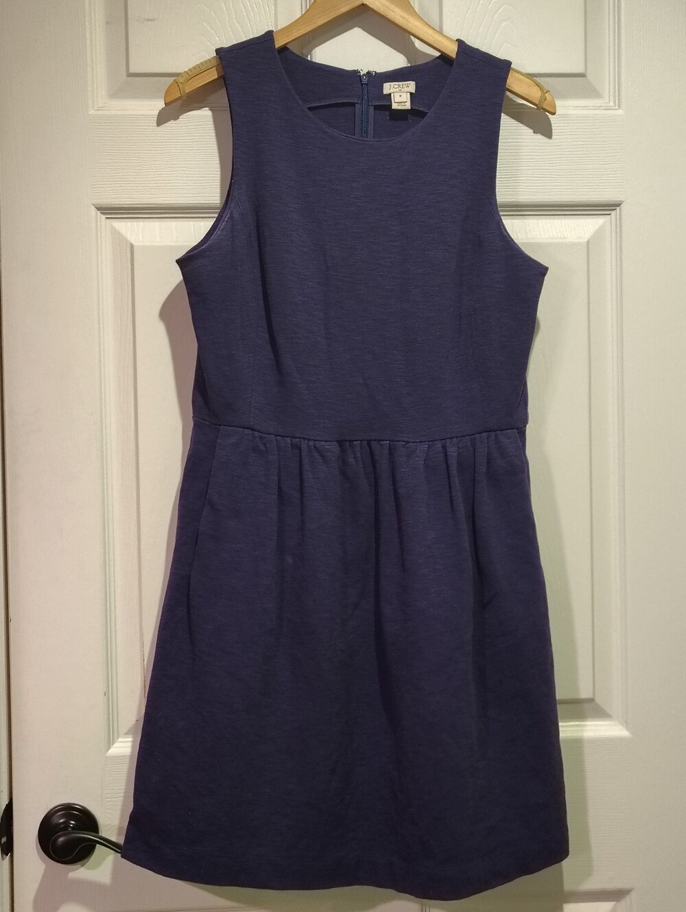 J.Crew Daybreak Classic Sleeveless Navy Blue Dress Pockets Size Medium